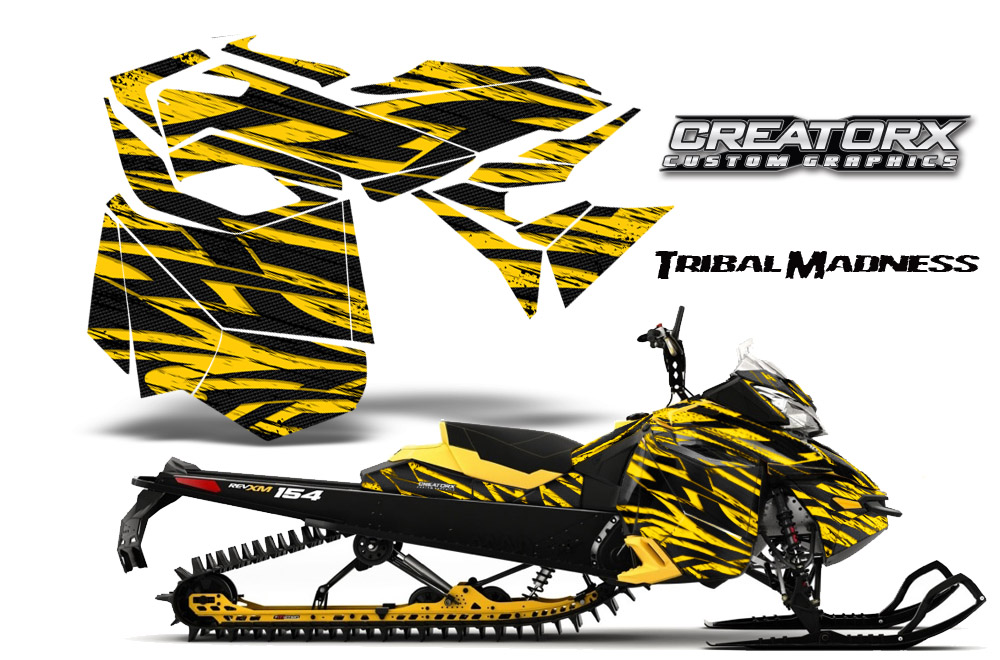 Skidoo Rev XM Graphics Kit Tribal Madness Yellow YB